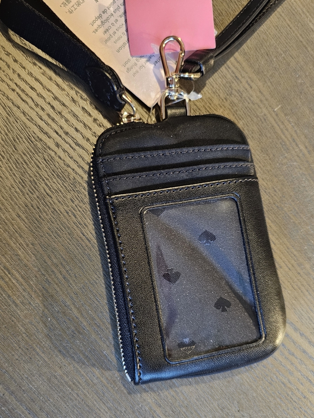 Kate Spade Black Zip Card Holder Wristlet NWT - Picture 2 of 3